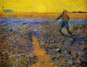 Sämann bei untergehender Sonne nach Hirse Vincent van Gogh Ölgemälde